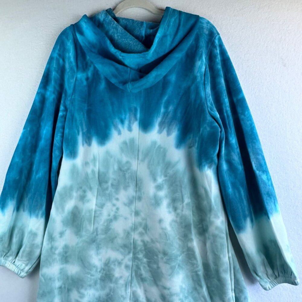 NWT LIVI by Lane Bryant Sweater 14/16 Tie Dye Hood Athleisure Lounge Beach 1X - Picture 7 of 10